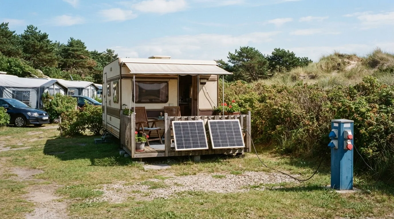 Balkonkraftwerk auf dem Campingplatz: Dauercamping, Platzstrom und Anmeldung