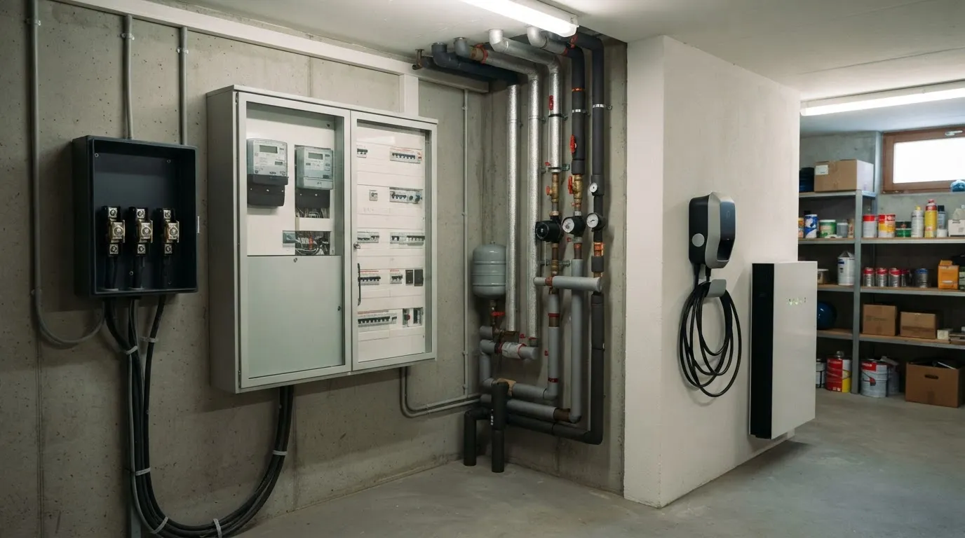 Hausanschluss und Gleichzeitigkeit: reicht er fuer Waermepumpe, Wallbox und Speicher?