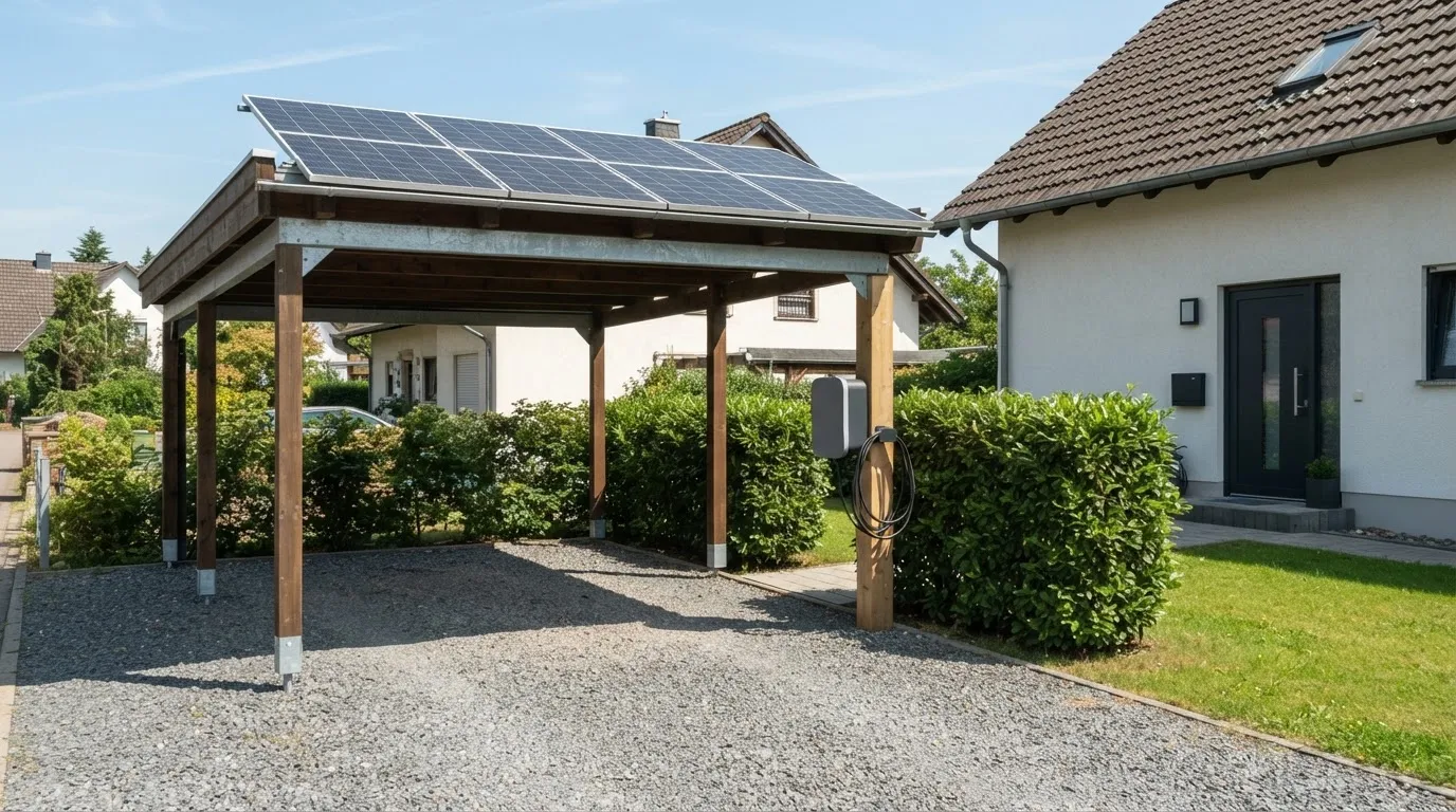Solarcarport: Kosten, Genehmigung und ob er sich gegen die Dachanlage lohnt